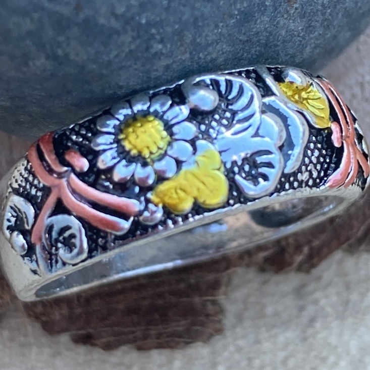 Vintage Style 925 Silver Rose Dragonfly Ring 5